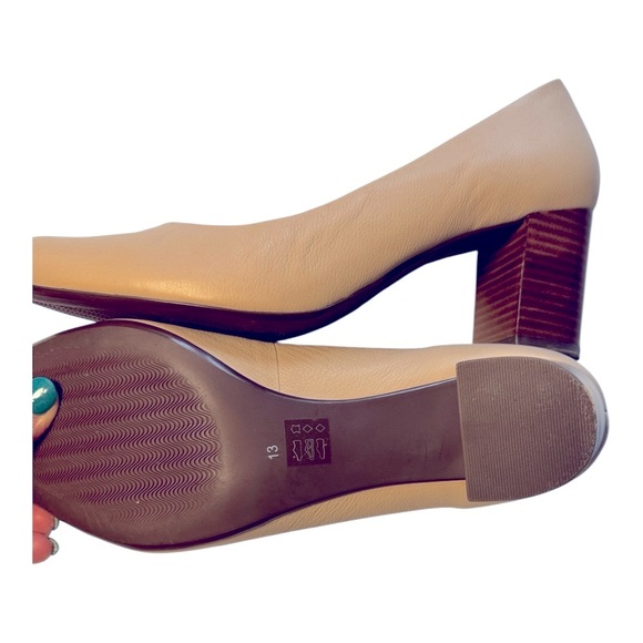 Marc Joseph leather tan block heel pump size 13 - Picture 6 of 9